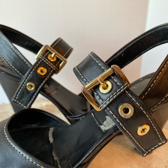 Women’s Franco Sarto Buckle Strap Square Toe Heels Sz 9.5 - Picture 5 of 7